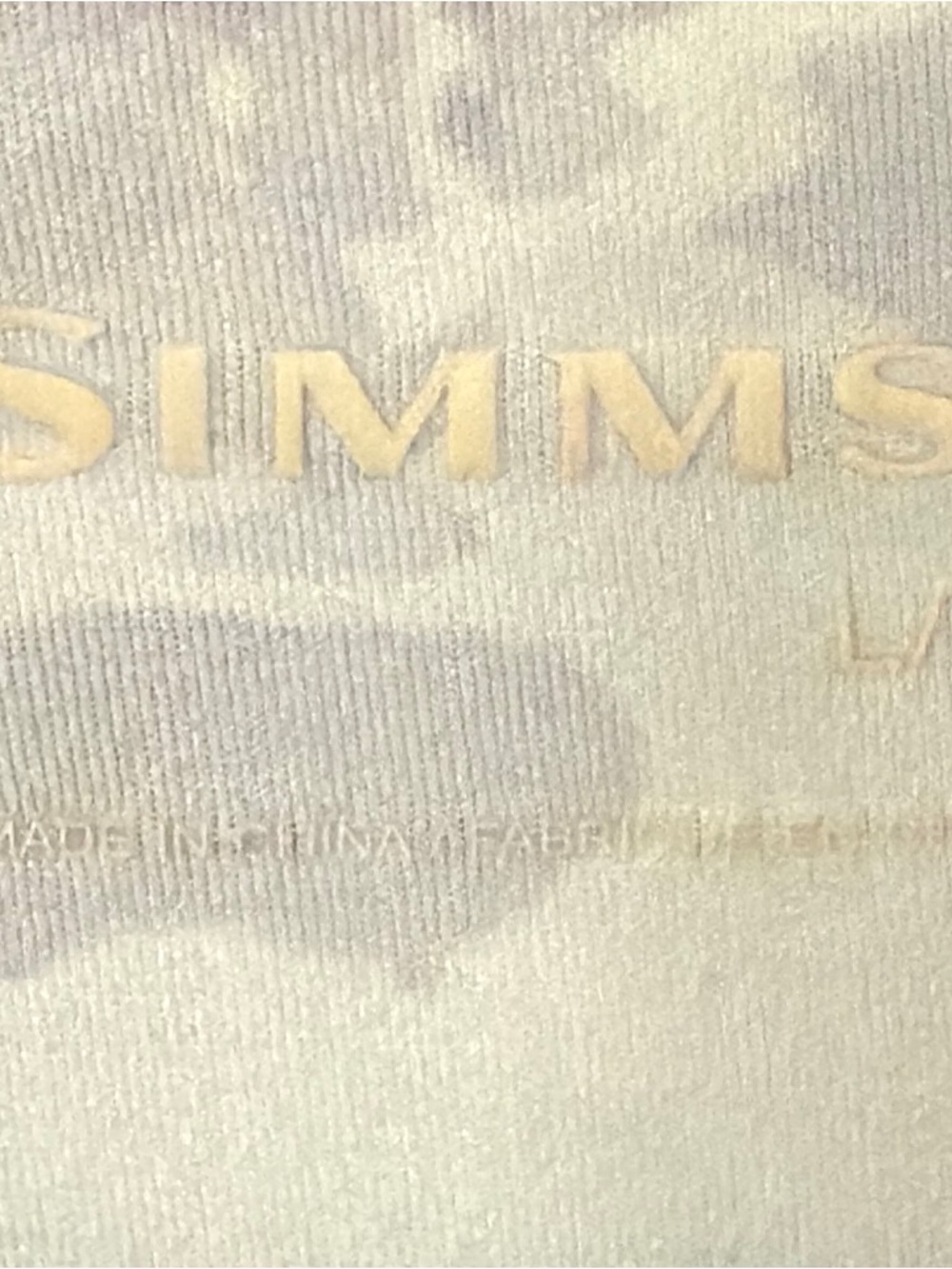 Simms Performance Hooded Fishing Shirt EUC White and Gray Camo Size L - Picture 5 of 5